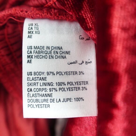 Bar III Womens Red Velvet Fit & Flare Dress X-Large - Picture 11 of 12